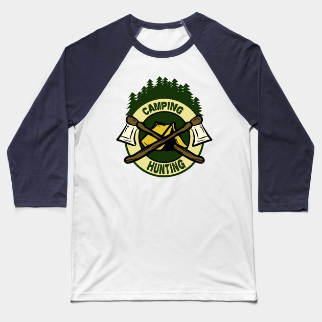 Camping Hunting - Adventure Edition Baseball T-Shirt by Akmal Alif 